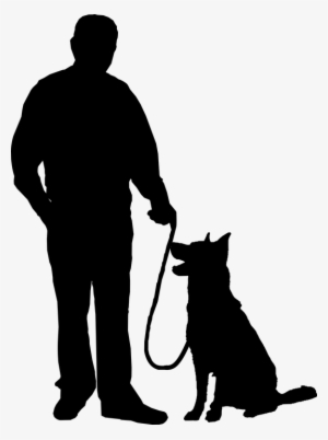 Security Dogs Should Your Business Security Guard Have - Man With Dog Silhouette