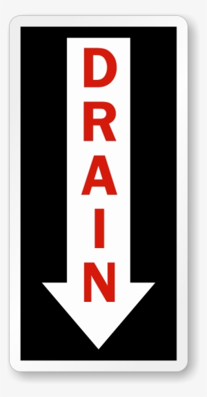 Drain Direction Down Arrow Label - Arrow