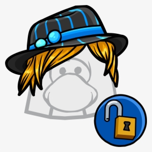 Blue Stripe Fedora Clothing Icon Id 11166 Updated - Club Penguin Optic Headset