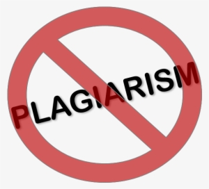 Word Plagiarism With A Red Slash Through It - Office Sign Vector