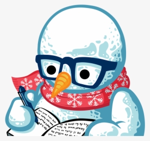 Snowman Smaller - Snowman With A Book Png
