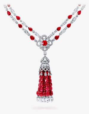 Ruby Tassel And Diamond Necklace - Bohr Model