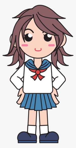 Japanese School Girl Icons Png - School Girl Clipart Png