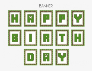 Free Minecraft Party Printables From Printabelle - Minecraft Happy Birthday Banner Printable Free