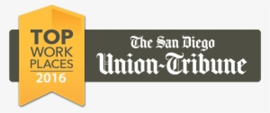 1st Place In Top Workplaces - Top Workplaces Union Tribune 2017