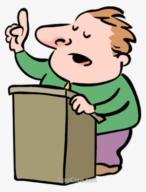 Cartoon Businessman Giving A Speech Royalty Free - Speech Clipart Png