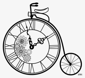 Clock Clipart Steampunk - Make A Old Bicycle