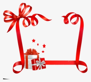 Paper Christmas Name Tag Ribbon Sticker - Gift Box Ribbon Vector Free Download