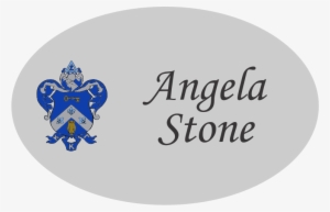 Kappa Kappa Gamma Silver Oval Name Tag - Kappa Kappa Gamma Crest (afghan)