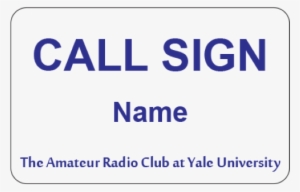 Yale Amateur Radio Club Name Tag - Federal Signal Vama Logo