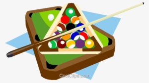 Billiard Table With Balls And Cue Royalty Free Vector - Pool Competition Clip Art
