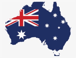 Download Flag Map Of Australia Round Car Magnet Clipart - Australian Flag