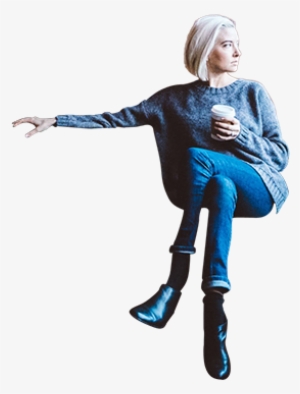 Woman Sit Drinking Png