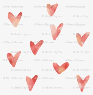 Watercolor Hearts -peaches And Cream - Watercolor Painting