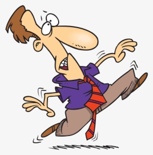 Cartoon Man Running Scared