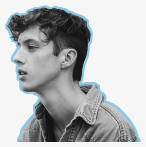Troyeblueoutline - Troye Sivan Black And White