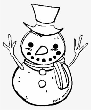 Dibujo De Un Muñeco De Nieve Con Sombrero Para Colorear - Lindos Muñecos De Nieve Para Dibujar