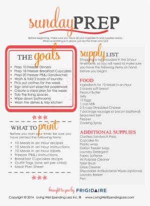 Sunday Prep Supply List 3,000×3,882 Pixels - Meal