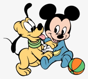 Baby Pluto And Mickey