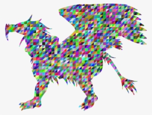Silhouette Line Art Computer Icons Triangle Low Poly - Low Poly Griffin