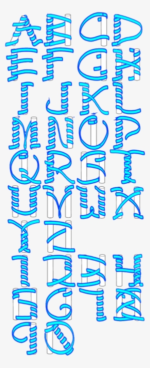 Ribbons Around Pillars Alphabet 4 Ways - Calligraphy