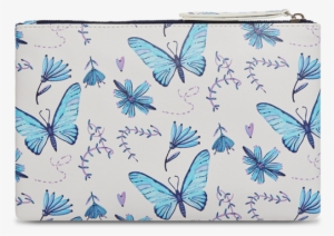 Blue Butterfly Small Zip Pouch - Notebook Journal Dot-grid, Graph, Lined, No Lined