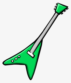 Electric Green Guitar Icon - Club Penguin