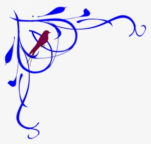 Birds 2nd Corner Frame Clip Art - Swirl Clip Art