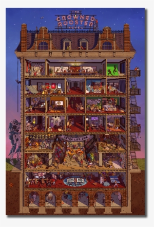 Extra Life 2018 Crowned Rooster Hotel Poster - Extra Life