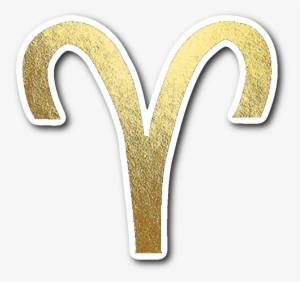 Aries Gold Sign Vinyl Sticker - Bling-bling