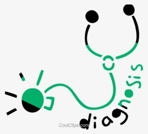 Estetoscópio Com Diagnóstico Mensagem Livre De Direitos - Illustration