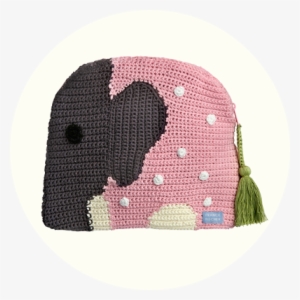 Franck & Fischer Dagmar Pink Elephant Crochet Purse - Beanie