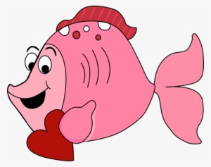Cartoon Valentine's Day Fish Clip Art - Valentine Fish Clipart