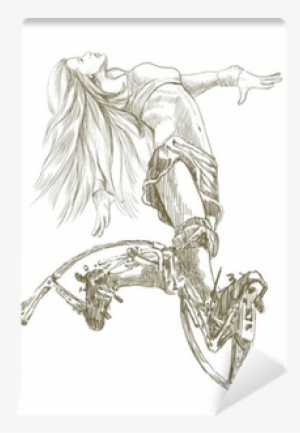 Jumping Shoes, Woman Wall Mural • Pixers® • We Live - Drawing