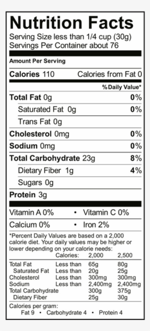 All Purpose White Flour - Nutrition Facts For Corn Pops