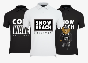 Black, White And Navy Polos With Snow Beach Customizations - Snow Beach Polo Shirt