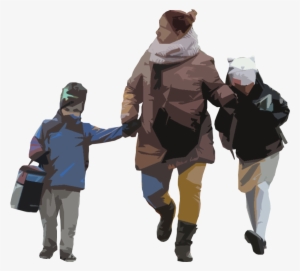Ns 0031 - People Walking Winter Png