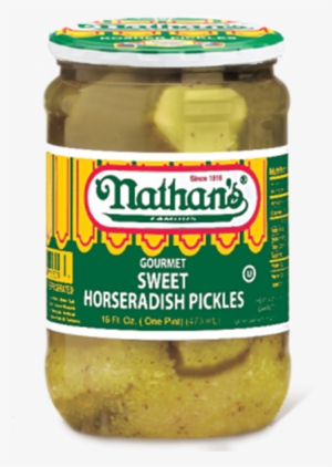 Nathan's Gourmet Sweet Horseradish Pickles - Nathan's Hot Dogs
