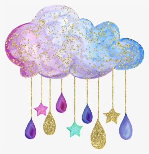 Hand Painted A Colorful Cloud Png Transparent - Baby Gender Reveal Invitation Clouds