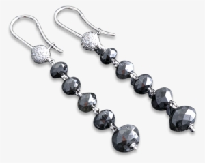 Black Diamond Dangle Earrings, - Jewellery