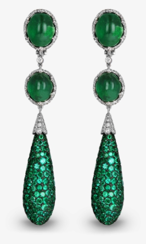 Description - Emerald Pave Drop Earrings