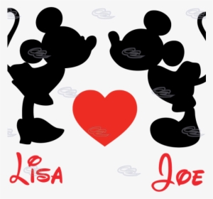 Download Mickey And Minnie Mouse Silhouette Clipart - Mickey E Minnie Svg Kissing