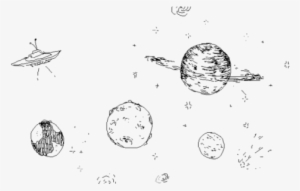 Black And White, Draw, And Drawing Image - Space Doodle Png