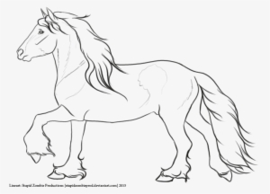 Cantering Draft Friesian Type By Stupidzombieprod - Friesian Horse Lineart