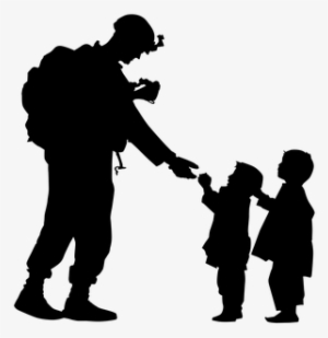 Silhouette, Soldier, Kids, Children, War - Soldier