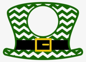 Chevron Leprechaun Hat With Monogram Circle - Split W Monogram Letter