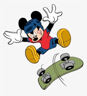 Clip Art Disney Galore Skateboarding Mischievous - Mickey Mouse