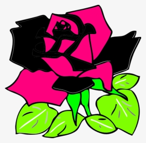 Pink And Black Rose Clip Art - Download