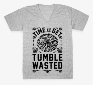 Time To Get Tumble Wasted V-neck Tee Shirt - T Shirt Design For Baking
