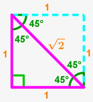 Simple 45 45 90 Triangle With A Traced Outline Of Its - Triangle